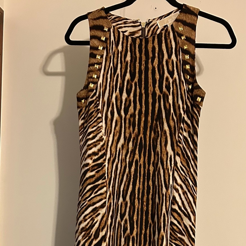 Michael Kors Leopard print maxi studded dress